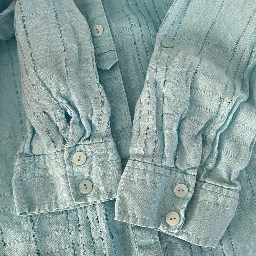 JM Collection Womens Linen Button Up Top Size 14 Lagenlook Beach Travel Summer - Picture 10 of 11